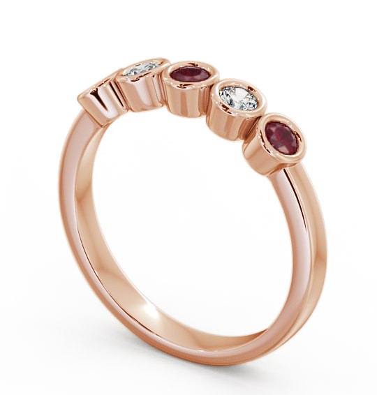 Five Stone Ruby and Diamond 0.41ct Ring 9K Rose Gold FV9GEM_RG_RU_THUMB1