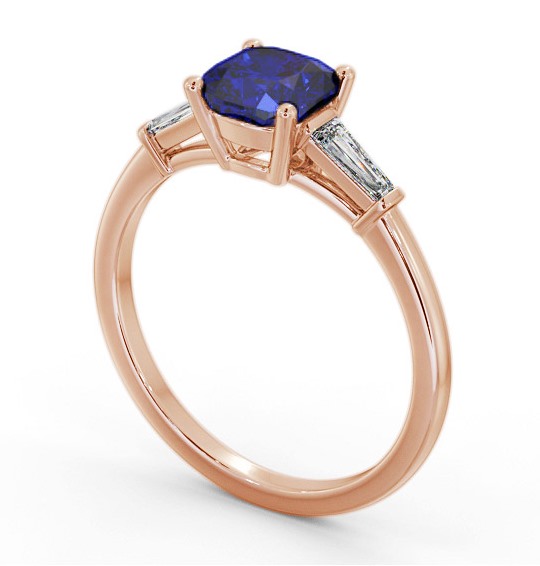 Shoulder Stone Blue Sapphire and Diamond 1.60ct Ring 18K Rose Gold GEM100_RG_BS_THUMB1 