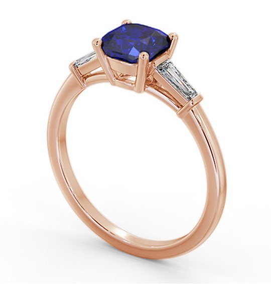 Shoulder Stone Blue Sapphire and Diamond 1.60ct Ring 18K Rose Gold GEM100_RG_BS_THUMB1