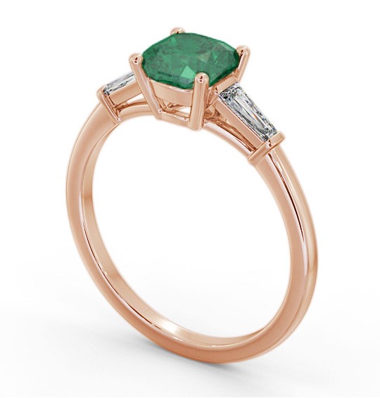 Shoulder Stone Emerald and Diamond 1.30ct Ring 18K Rose Gold GEM100_RG_EM_THUMB1