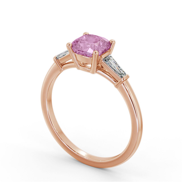 Shoulder Stone Pink Sapphire and Diamond 1.60ct Ring 9K Rose Gold - Acadia GEM100_RG_PS_SIDE