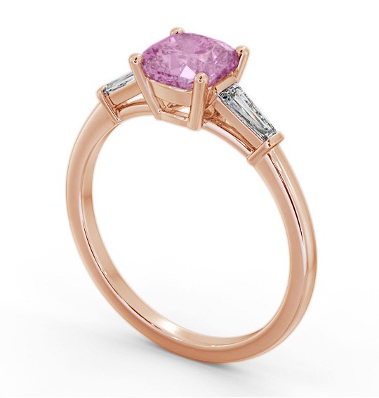 Shoulder Stone Pink Sapphire and Diamond 1.60ct Ring 9K Rose Gold GEM100_RG_PS_THUMB1