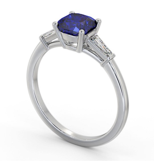 Shoulder Stone Blue Sapphire and Diamond 1.60ct Ring Platinum GEM100_WG_BS_THUMB1