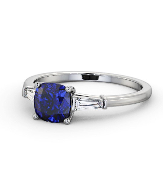 Shoulder Stone Blue Sapphire and Diamond 1.60ct Ring 9K White Gold GEM100_WG_BS_THUMB2 