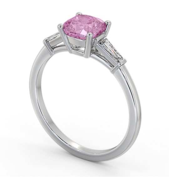 Shoulder Stone Pink Sapphire and Diamond 1.60ct Ring 9K White Gold GEM100_WG_PS_THUMB1