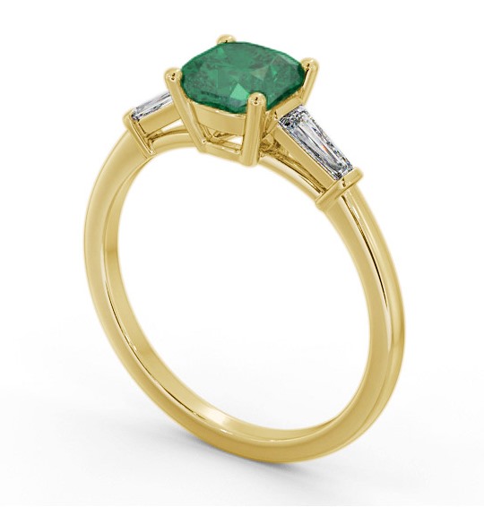 Shoulder Stone Emerald and Diamond 1.30ct Ring 18K Yellow Gold GEM100_YG_EM_THUMB1 