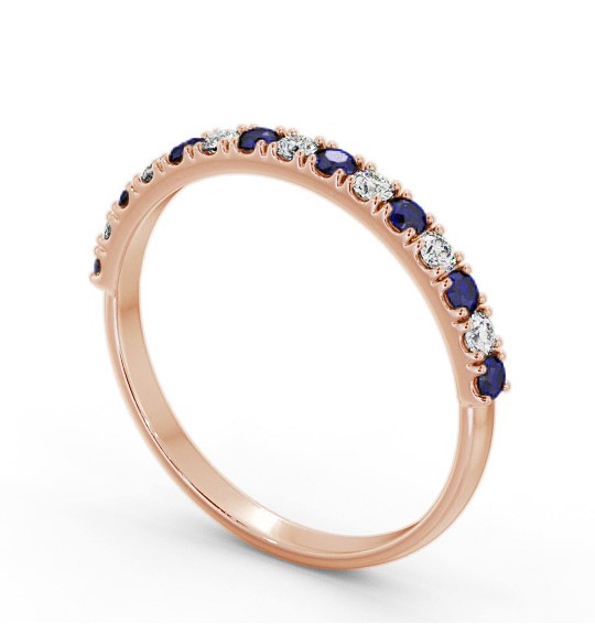 Half Eternity Blue Sapphire and Diamond 0.43ct Ring 18K Rose Gold GEM101_RG_BS_THUMB1 