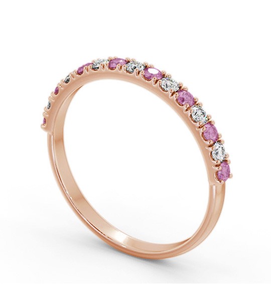 Half Eternity Pink Sapphire and Diamond 0.43ct Ring 9K Rose Gold GEM101_RG_PS_THUMB1