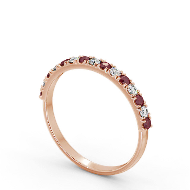 Half Eternity Ruby and Diamond 0.43ct Ring 18K Rose Gold - Henley GEM101_RG_RU_SIDE