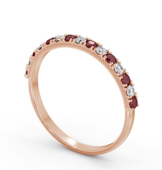 Half Eternity Ruby and Diamond 0.43ct Ring 9K Rose Gold GEM101_RG_RU_THUMB1