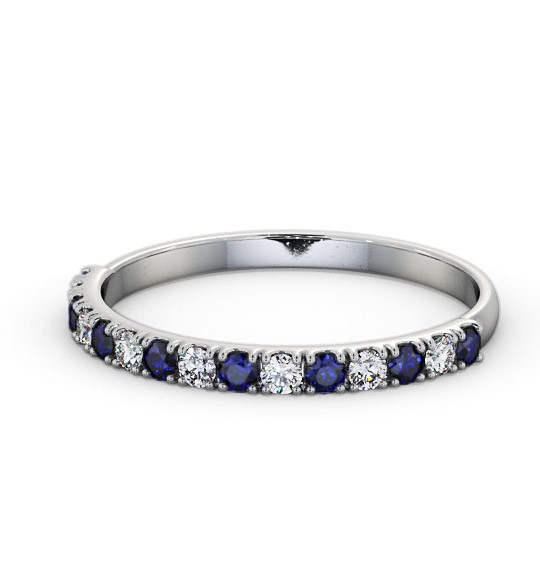 Half Eternity Blue Sapphire and Diamond 0.43ct Ring 18K White Gold GEM101_WG_BS_THUMB2 