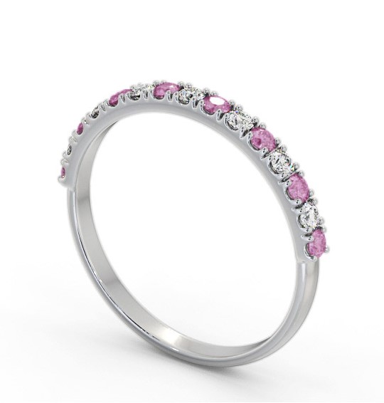 Half Eternity Pink Sapphire and Diamond 0.43ct Ring 18K White Gold GEM101_WG_PS_THUMB1