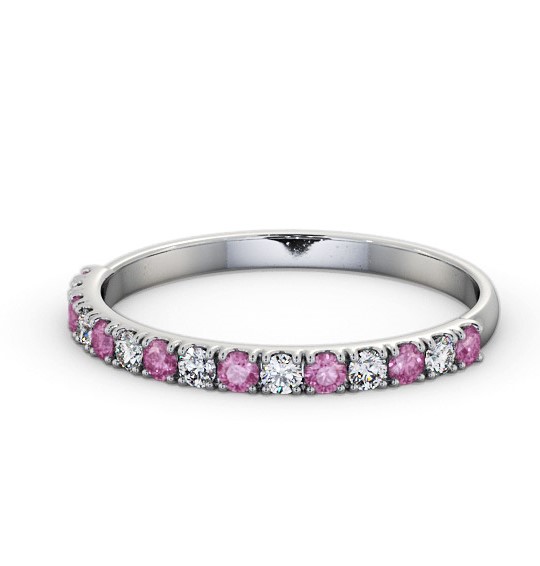  Half Eternity Pink Sapphire and Diamond 0.43ct Ring 18K White Gold - Henley GEM101_WG_PS_THUMB2 