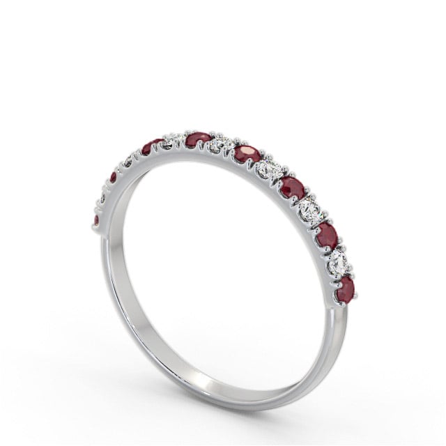 Half Eternity Ruby and Diamond 0.43ct Ring 18K White Gold - Henley GEM101_WG_RU_SIDE