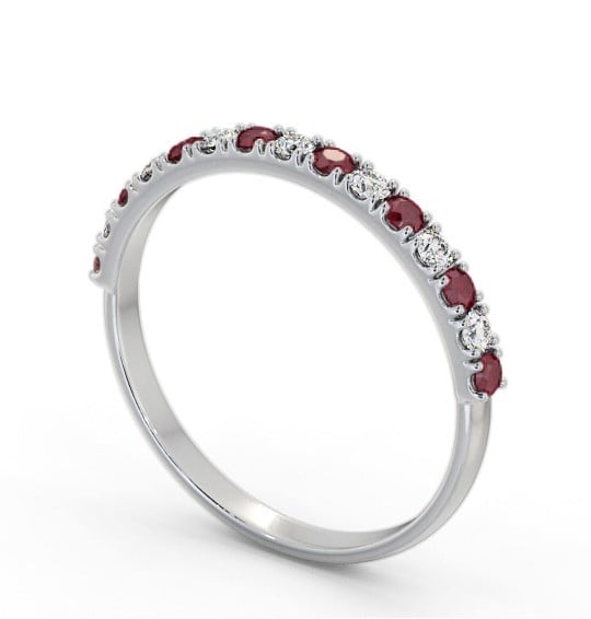 Half Eternity Ruby and Diamond 0.43ct Ring 18K White Gold GEM101_WG_RU_THUMB1 