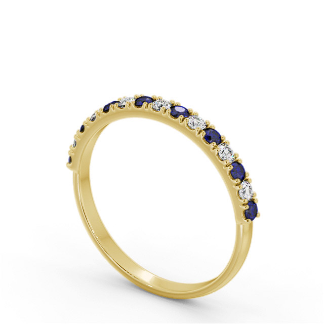 Half Eternity Blue Sapphire and Diamond 0.43ct Ring 9K Yellow Gold - Henley GEM101_YG_BS_SIDE