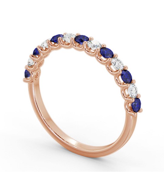 Half Eternity Blue Sapphire and Diamond 0.60ct Ring 18K Rose Gold GEM102_RG_BS_THUMB1