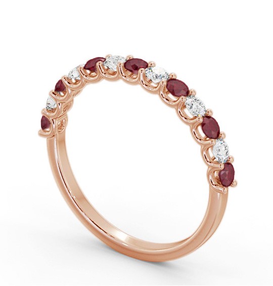 Half Eternity Ruby and Diamond 0.60ct Ring 9K Rose Gold GEM102_RG_RU_THUMB1