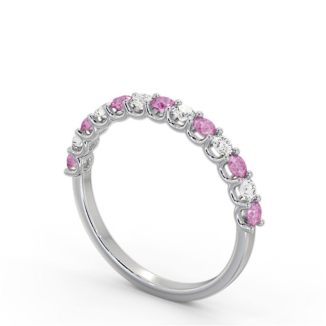 Half Eternity Pink Sapphire and Diamond 0.60ct Ring Platinum - Jalissa GEM102_WG_PS_SIDE