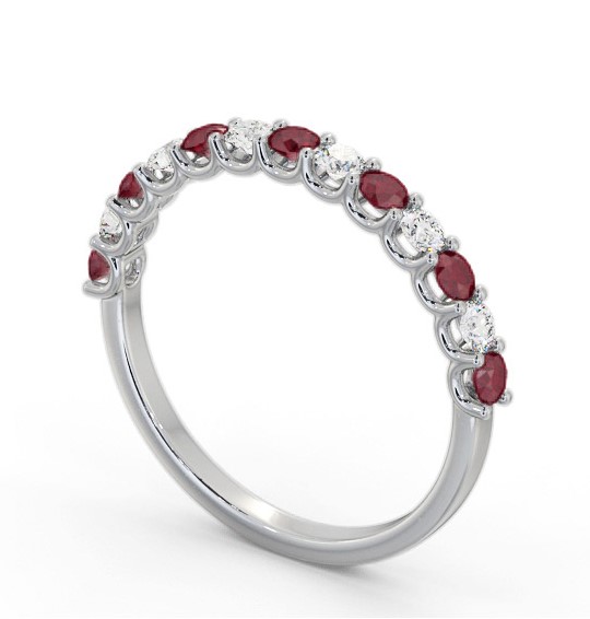 Half Eternity Ruby and Diamond 0.60ct Ring Palladium GEM102_WG_RU_THUMB1