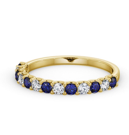 Half Eternity Blue Sapphire and Diamond 0.60ct Ring 18K Yellow Gold GEM102_YG_BS_THUMB2 