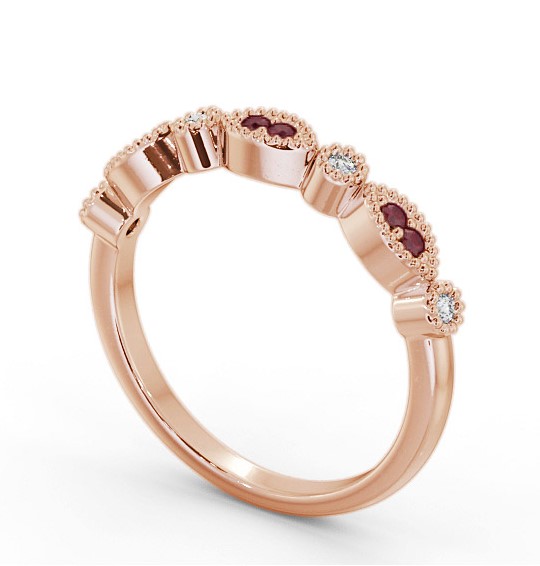 Half Eternity Ruby and Diamond 0.15ct Ring 9K Rose Gold GEM103_RG_RU_THUMB1