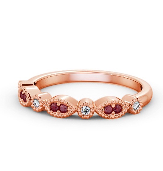 Carissa Half Eternity Gemstone and Diamond Ring 0.15ct Vintage Style GEM103_RG_RU_THUMB2 