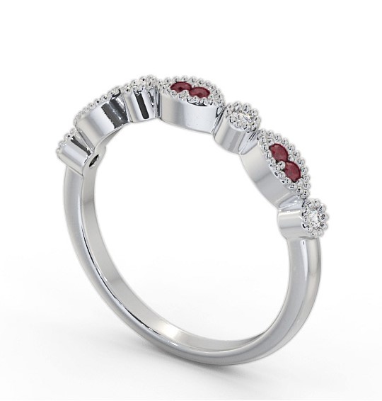 Half Eternity Ruby and Diamond 0.15ct Ring 18K White Gold GEM103_WG_RU_THUMB1