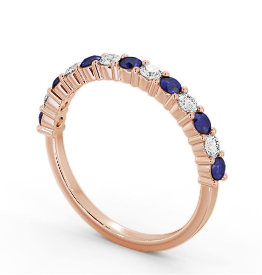 Half Eternity Blue Sapphire and Diamond 0.60ct Ring 18K Rose Gold GEM104_RG_BS_THUMB1