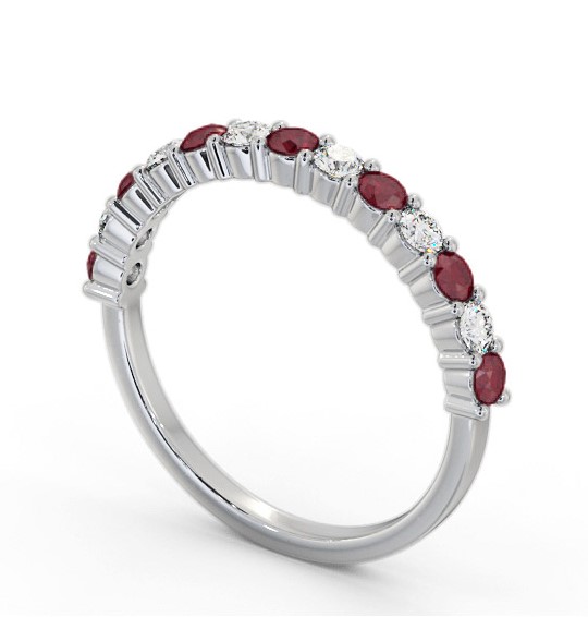 Half Eternity Ruby and Diamond 0.60ct Ring 18K White Gold GEM104_WG_RU_THUMB1 