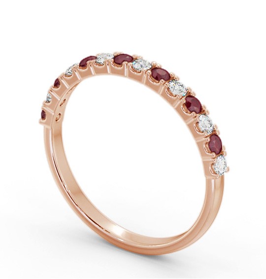 Half Eternity Ruby and Diamond 0.38ct Ring 9K Rose Gold GEM105_RG_RU_THUMB1