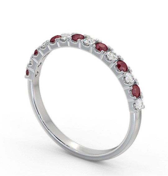 Half Eternity Ruby and Diamond 0.38ct Ring 18K White Gold GEM105_WG_RU_THUMB1