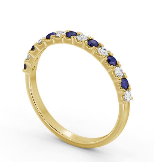 Half Eternity Blue Sapphire and Diamond 0.38ct Ring 18K Yellow Gold - Adriel GEM105_YG_BS_THUMB1