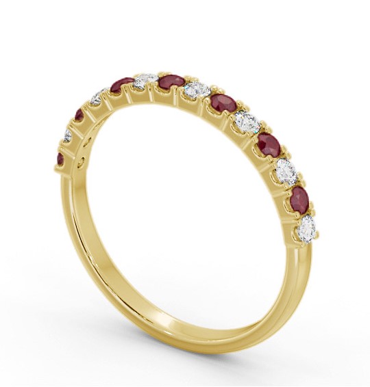 Half Eternity Ruby and Diamond 0.38ct Ring 18K Yellow Gold GEM105_YG_RU_THUMB1