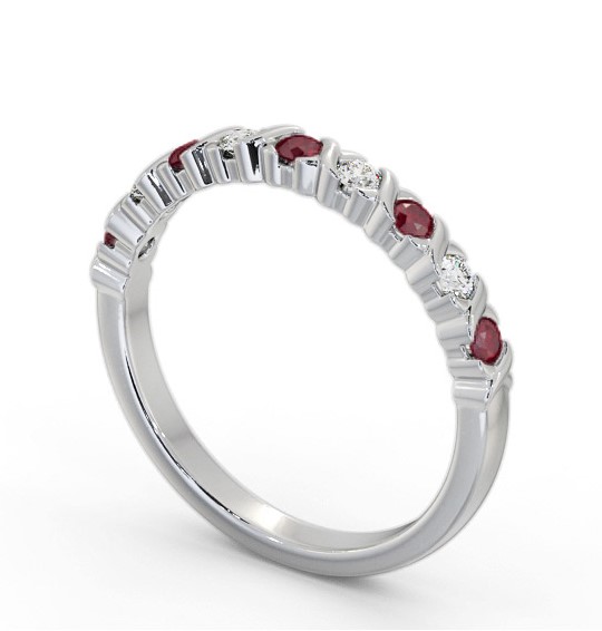 Half Eternity Ruby and Diamond 0.37ct Ring Palladium GEM107_WG_RU_THUMB1