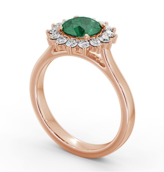 Cluster Emerald and Diamond 1.65ct Ring 9K Rose Gold GEM108_RG_EM_THUMB1 