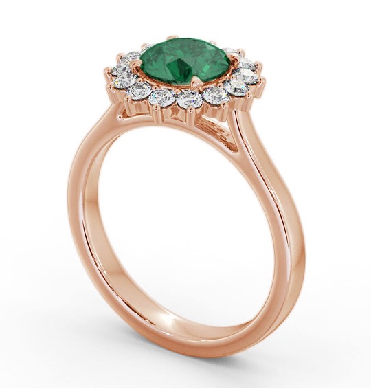 Cluster Emerald and Diamond 1.65ct Ring 18K Rose Gold GEM108_RG_EM_THUMB1