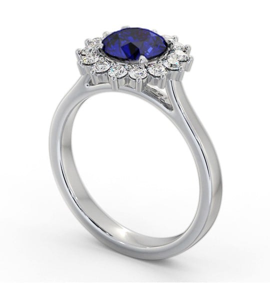 Cluster Blue Sapphire and Diamond 1.80ct Ring Palladium GEM108_WG_BS_THUMB1