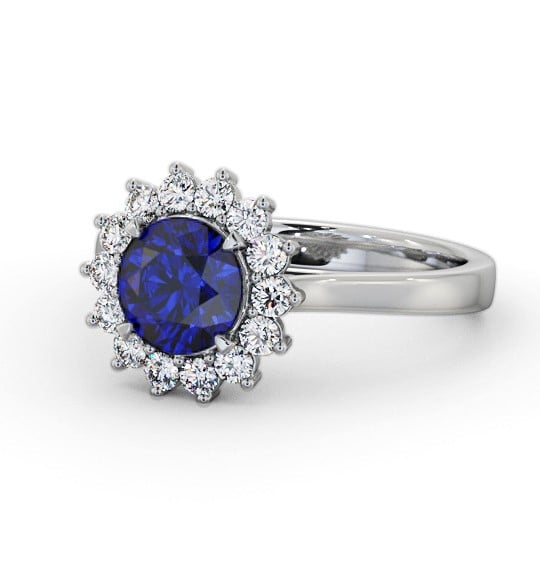 Cluster Blue Sapphire and Diamond 1.80ct Ring 18K White Gold GEM108_WG_BS_THUMB2 