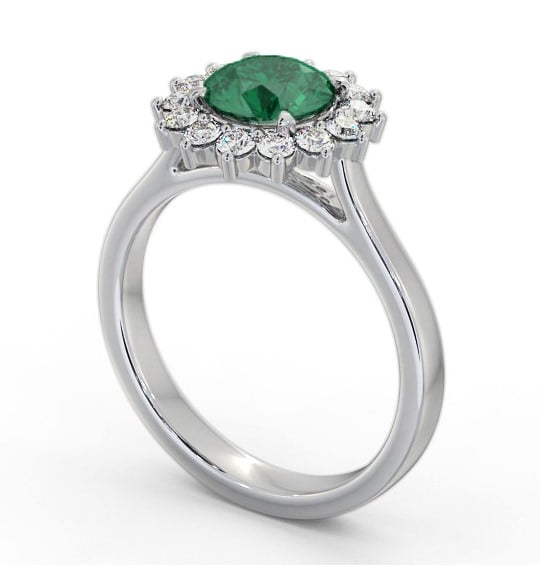 Cluster Emerald and Diamond 1.65ct Ring Platinum GEM108_WG_EM_THUMB1 