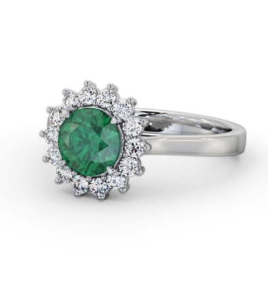  Cluster Emerald and Diamond 1.65ct Ring 18K White Gold - Jordana GEM108_WG_EM_THUMB2 