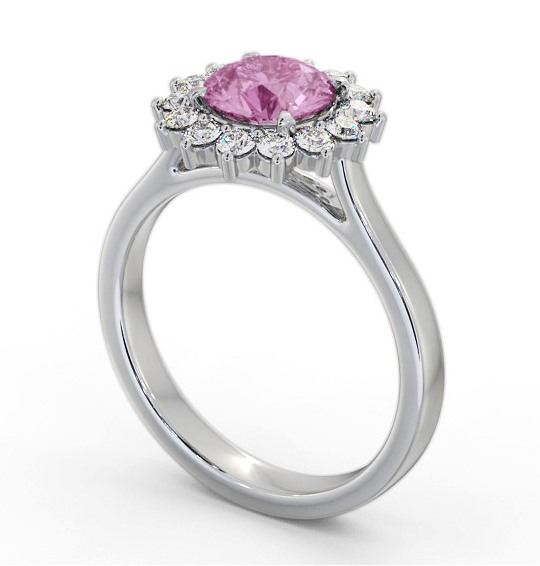 Cluster Pink Sapphire and Diamond 1.80ct Ring Palladium GEM108_WG_PS_THUMB1