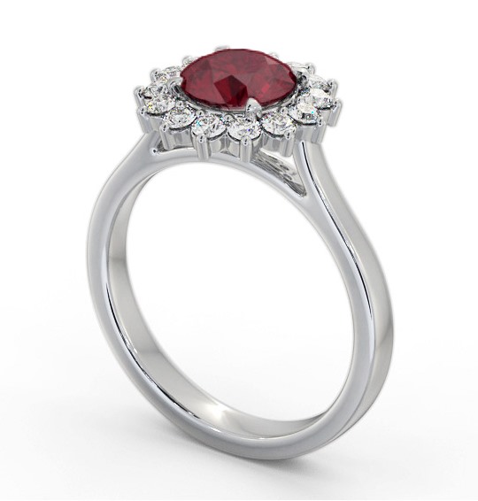 Cluster Ruby and Diamond 1.80ct Ring Palladium GEM108_WG_RU_THUMB1