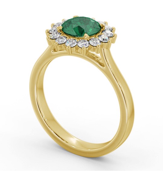 Cluster Emerald and Diamond 1.65ct Ring 18K Yellow Gold GEM108_YG_EM_THUMB1 