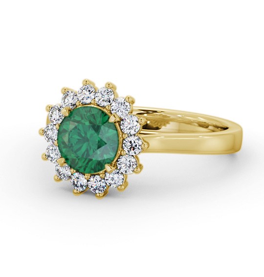 Cluster Emerald and Diamond 1.65ct Ring 18K Yellow Gold GEM108_YG_EM_THUMB2 