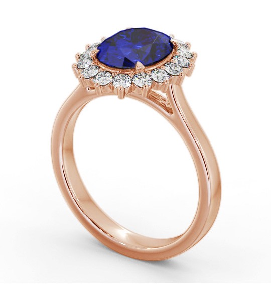 Cluster Blue Sapphire and Diamond 2.50ct Ring 9K Rose Gold GEM109_RG_BS_THUMB1