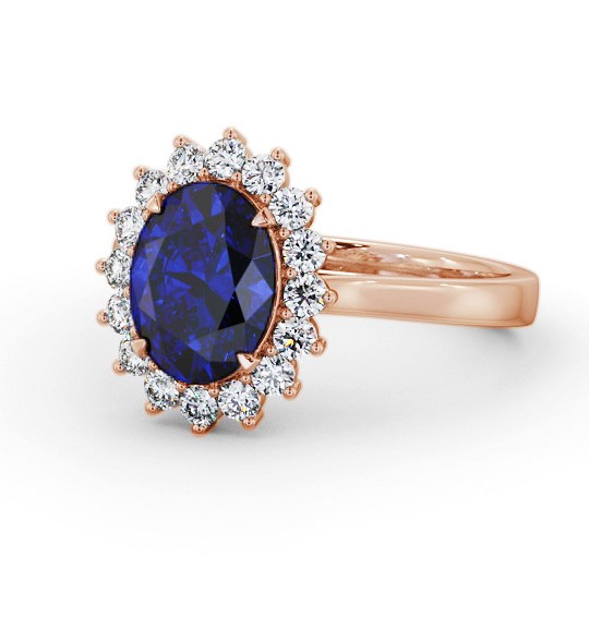 Cluster Blue Sapphire and Diamond 2.50ct Ring 18K Rose Gold GEM109_RG_BS_THUMB2 