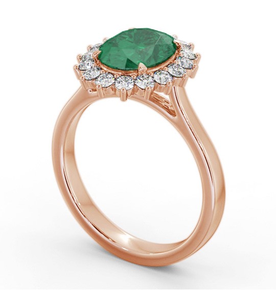 Cluster Emerald and Diamond 2.30ct Ring 9K Rose Gold GEM109_RG_EM_THUMB1 