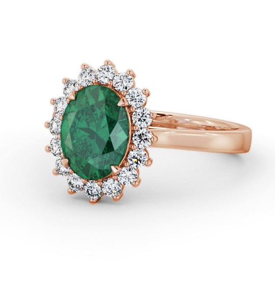 Cluster Emerald and Diamond 2.30ct Ring 18K Rose Gold GEM109_RG_EM_THUMB2 