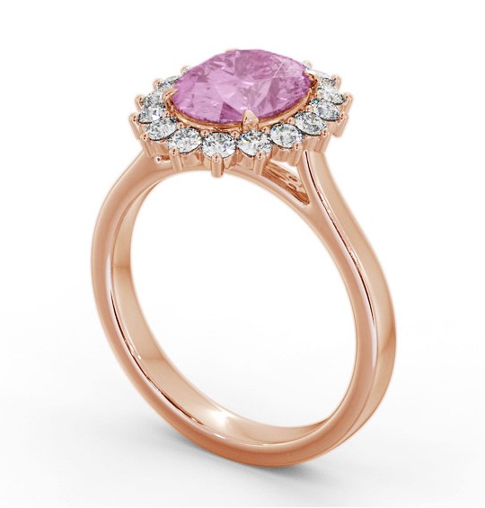 Cluster Pink Sapphire and Diamond 2.50ct Ring 18K Rose Gold GEM109_RG_PS_THUMB1